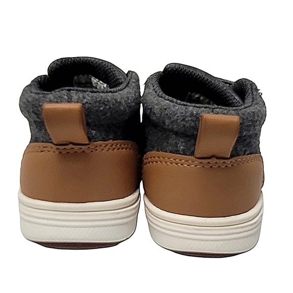 Cat & Jack Toddler Boy Gray High Top Sneakers w Hook & Loop sz 6c - Picture 8 of 11